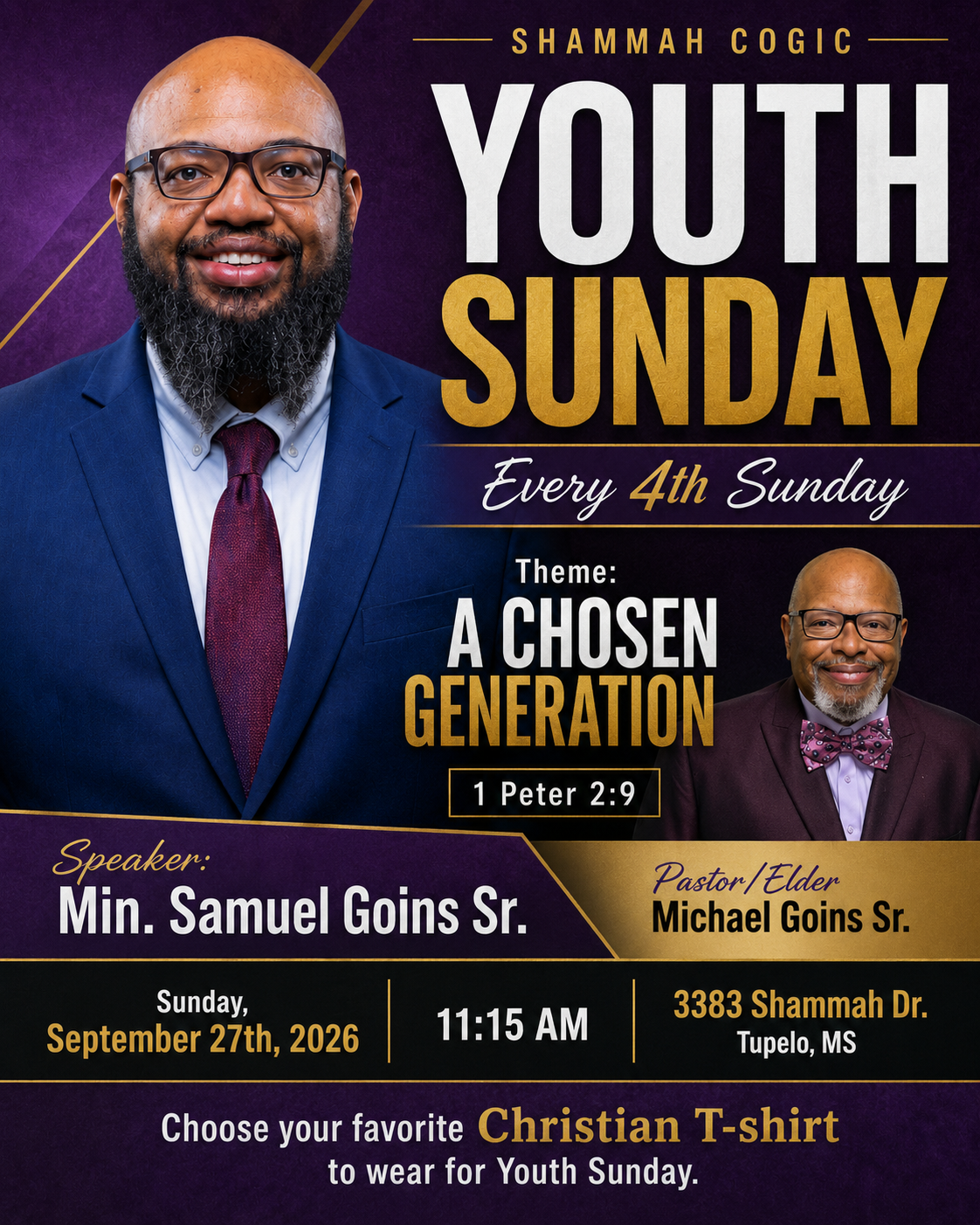 Shammah COGIC Youth Sunday graphic